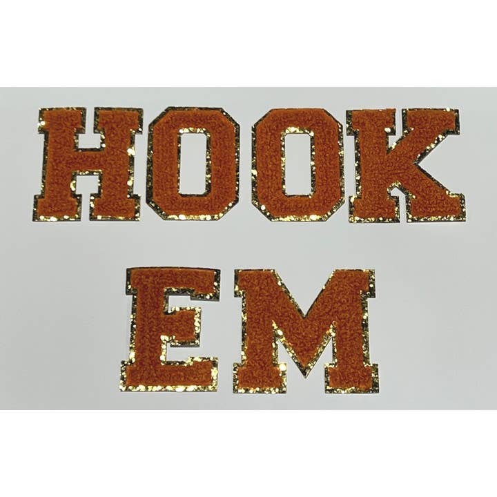 HOOK EM Burnt Orange Self Adhesive Patch Set for wholesale by Dilworth Road