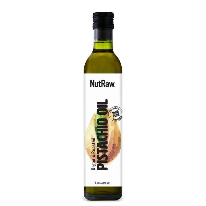 8,5 oz d'huile de pistache grillée biologique (14,50 $/un) pour la vente par Nutraw Foods