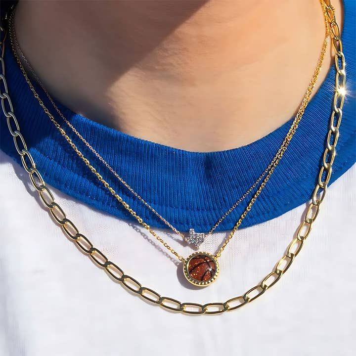 ACCITY - Wholesale Pendant/Charm Necklace - Football Basketball Small Pendants Sports Necklace_CWMM3751