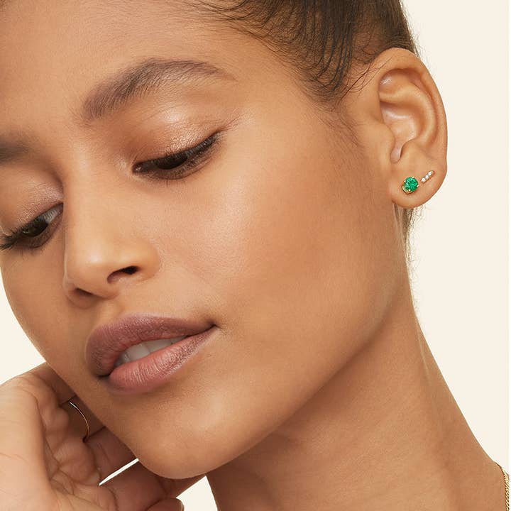 OISHI DIAMONDS - Vendita all'ingrosso Orecchini a bottone - Orecchini con diamanti da 0,07 ct, delicati gioielli regalo per lei, 2