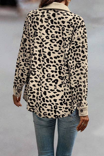 Supreme Fashion - Wholesale Jacket - Women's - Button Down Long Sleeves Leopard Pocket Jacket3