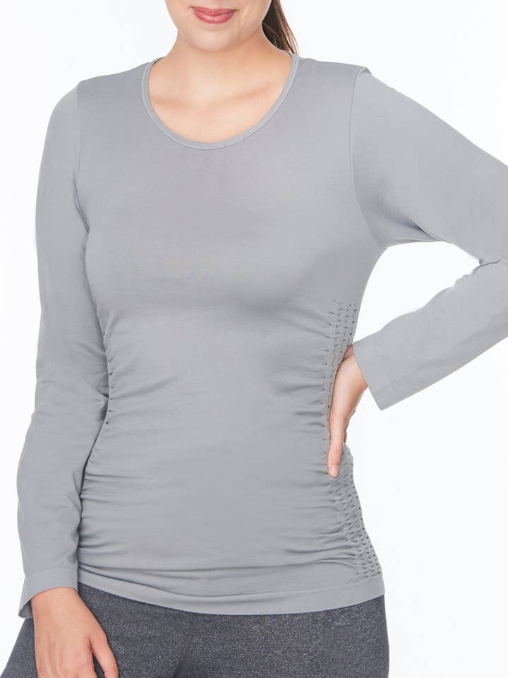 Women's Plus Shirring Side Panels Top for wholesale by Under Control