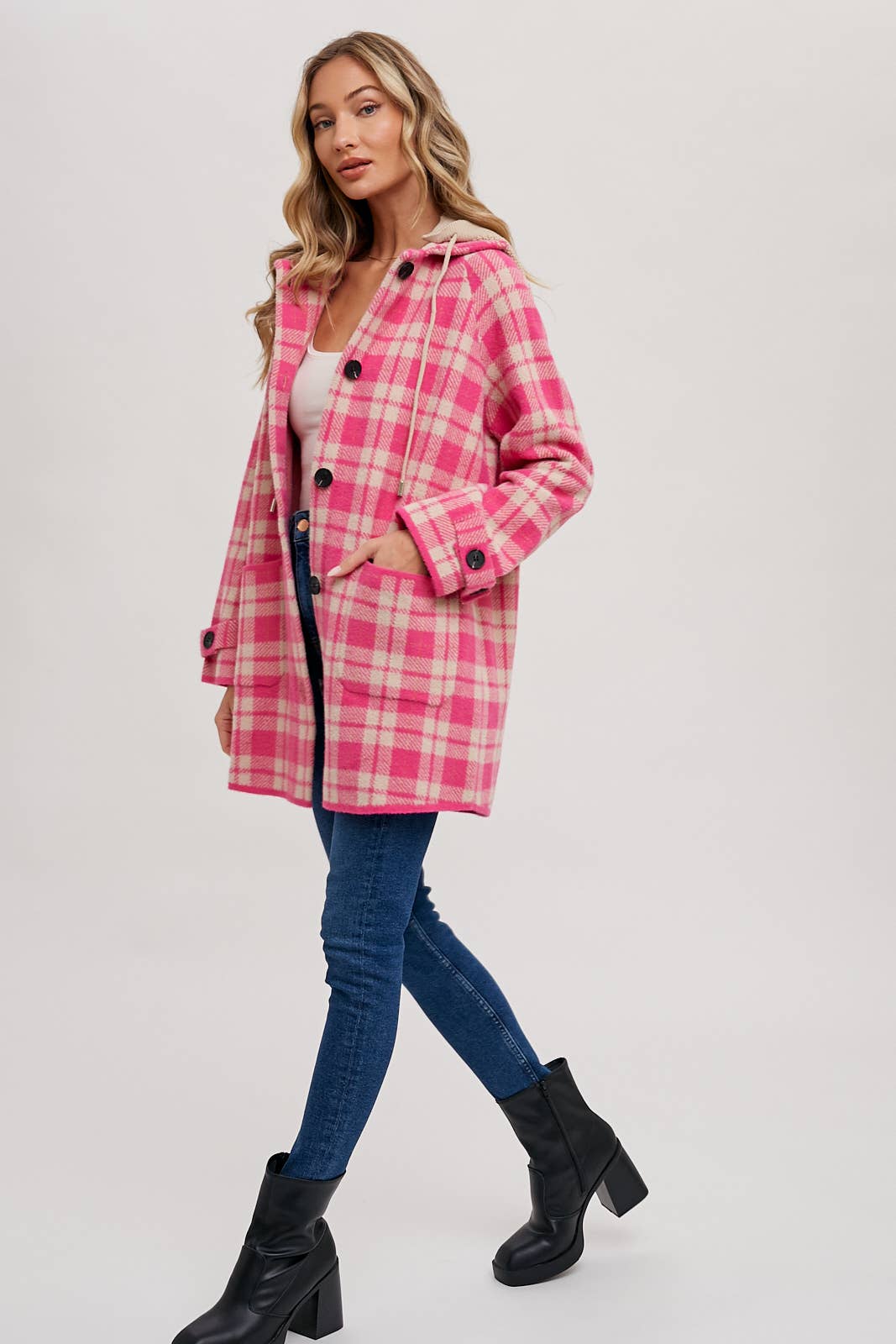 Bluivy - Wholesale Jacket - Women's - PLAID HOODIE JACKET5