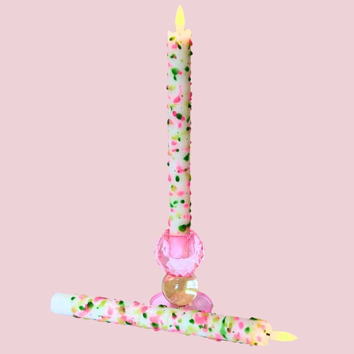 LED Pillar Candle Floral Sparks - Set of 2 for wholesale by Aifcandles