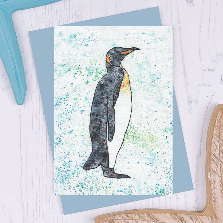 King Penguin Greetings Card for wholesale by NaviStitch