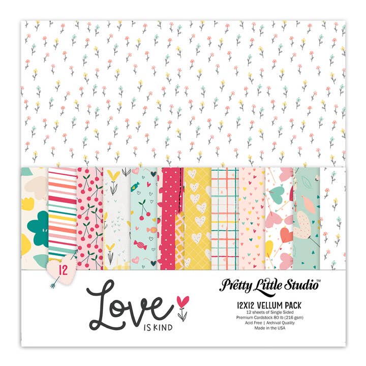 Kærlighed er Venlig 12x12 Vellum Pakke for engroshandel hos Pretty Little Studio