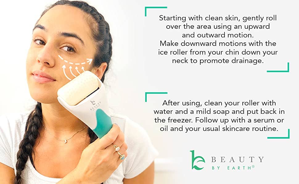 Beauty By Earth - Vente Rouleau beauté/visage - Ice Roller pour le visage et les yeux10