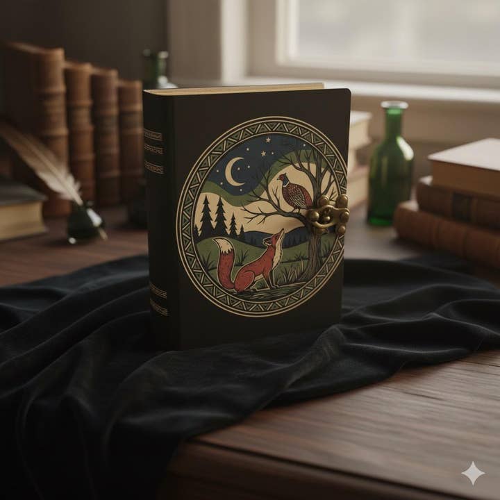 Fox & Pheasant Leather Grimoire – Spell Book for wholesale by MNM HANDICRAFTS