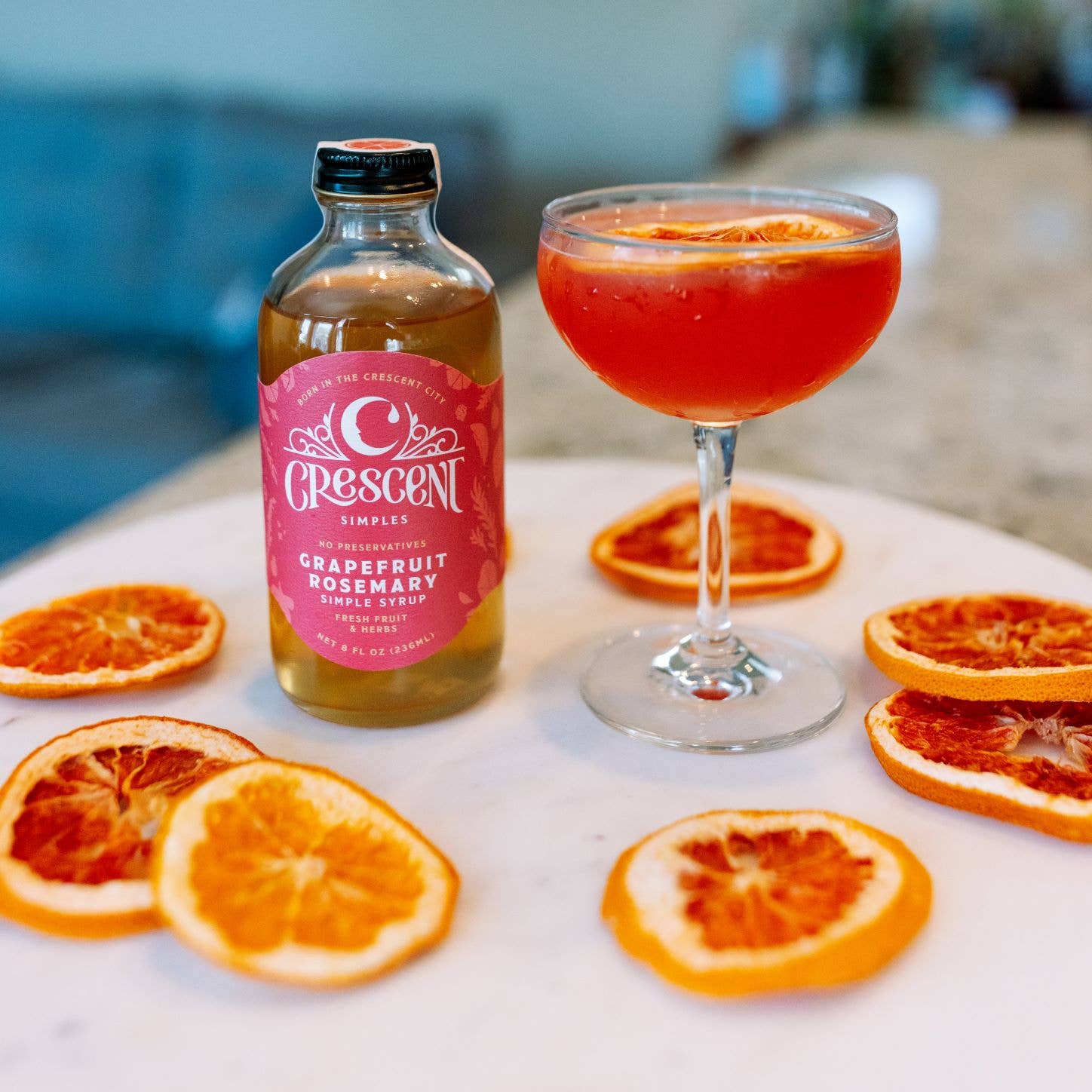 Crescent Simples - Wholesale Cocktail Mix/Syrup - Grapefruit Rosemary Simple Syrup3