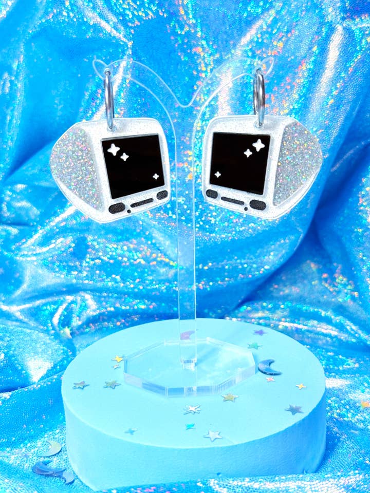 Y2K Computer Acrylic Earrings for wholesale by Smiley Moon Studio