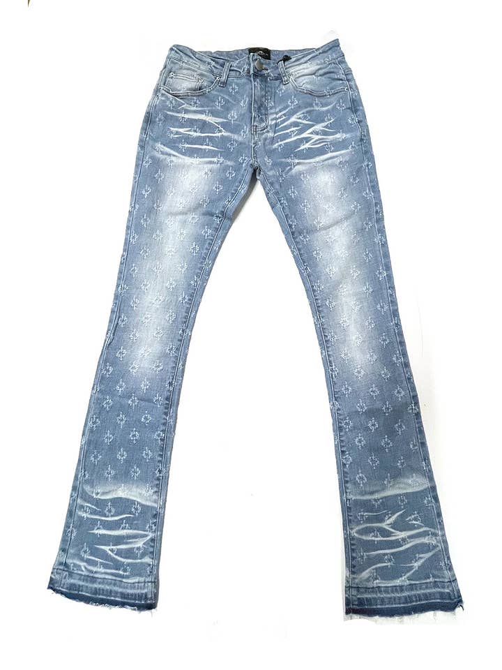 Cooper 9 - Wholesale Jeans - Men's - 504 Typer Stack Jeans Mid Wash