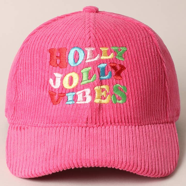 Fashion City - Wholesale Baseball Cap - Women's - Holly Jolly Vibes Embroidery Corduroy Cap10