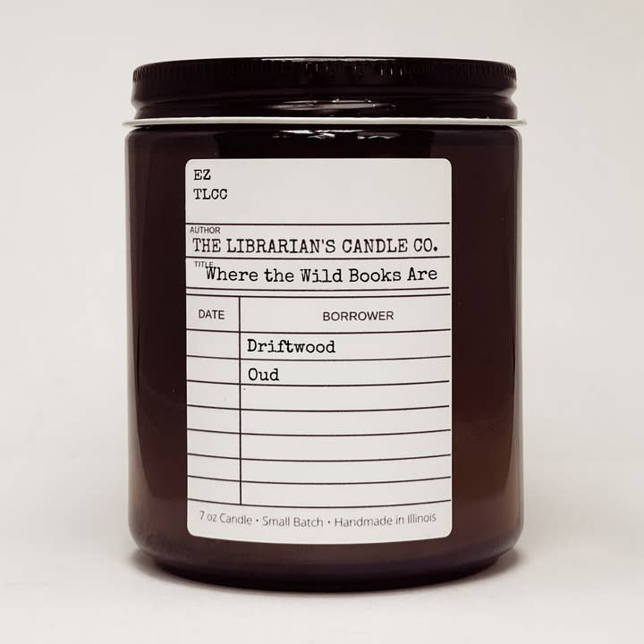 The Librarian’s Candle Co - Wholesale Jar/filled candle - Where the Wild Books Are literary candle, 7oz0
