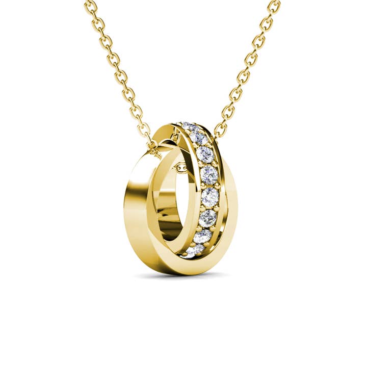Circle Hoop Pendants - Gold and Crystal for wholesale by CARALI / MYC Paris