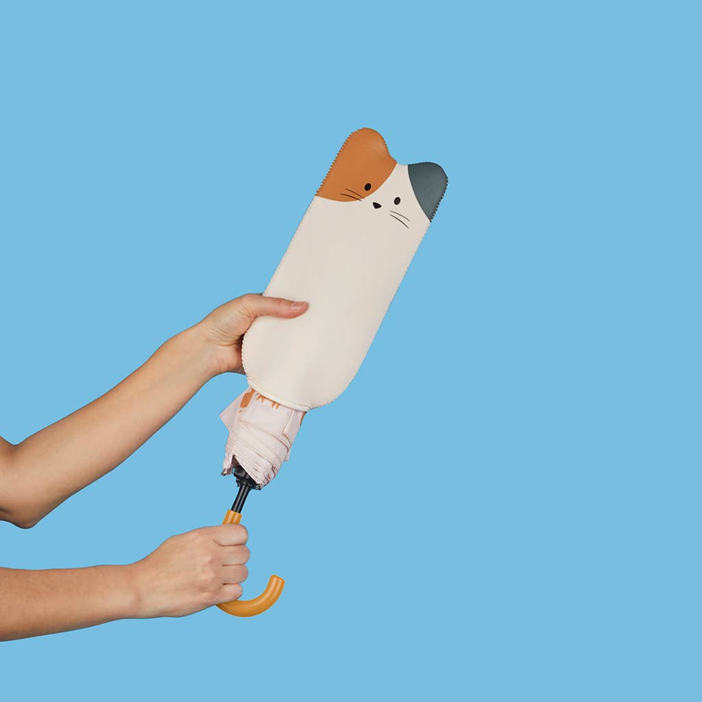 Balvi - Vente Parapluie – unisexe - Parapluie Meowmbrella Calico avec housse en néoprène2