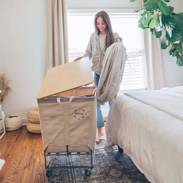 Steele Canvas Basket Corp. - Wholesale Laundry Basket - Canvas Elevated Truck - Permanent Style 6 Bu14