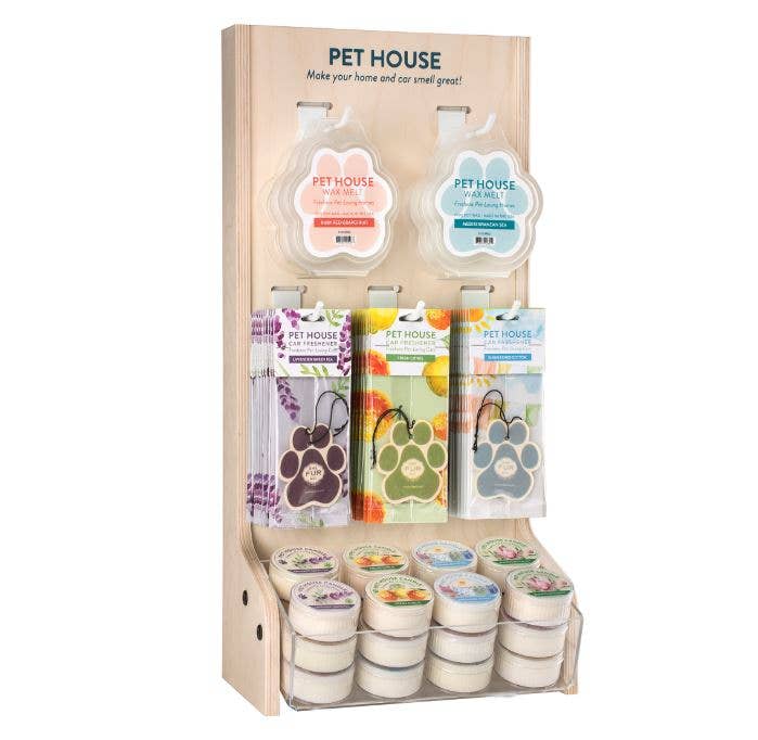 Pet House by One Fur All - Wholesale Retailer Display - Home & Living - Wood Counter Top Display Melts, Car Air Fresheners, & Mini's