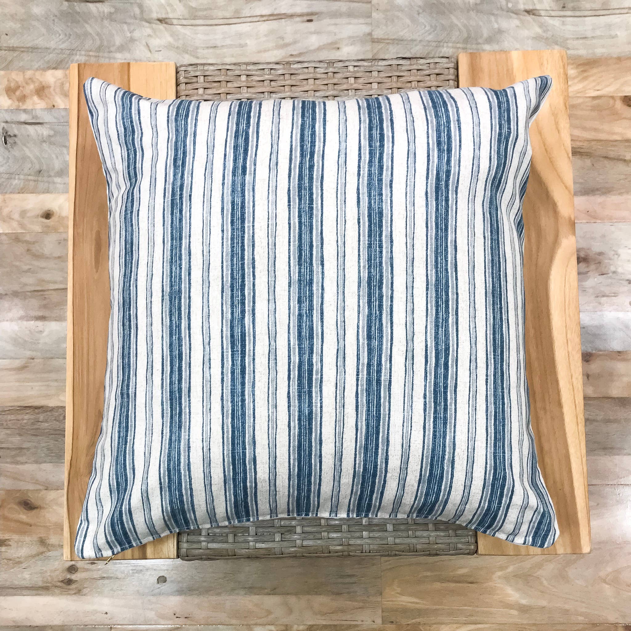 Studio Pillows - Wholesale Throw/Decorative Pillow - Classic Blue Striped Pillows - Clark