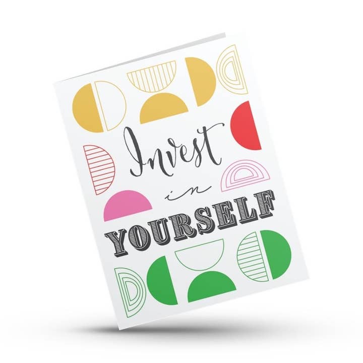 Invest In Yourself Greeting Card for wholesale by Hustle & Hope