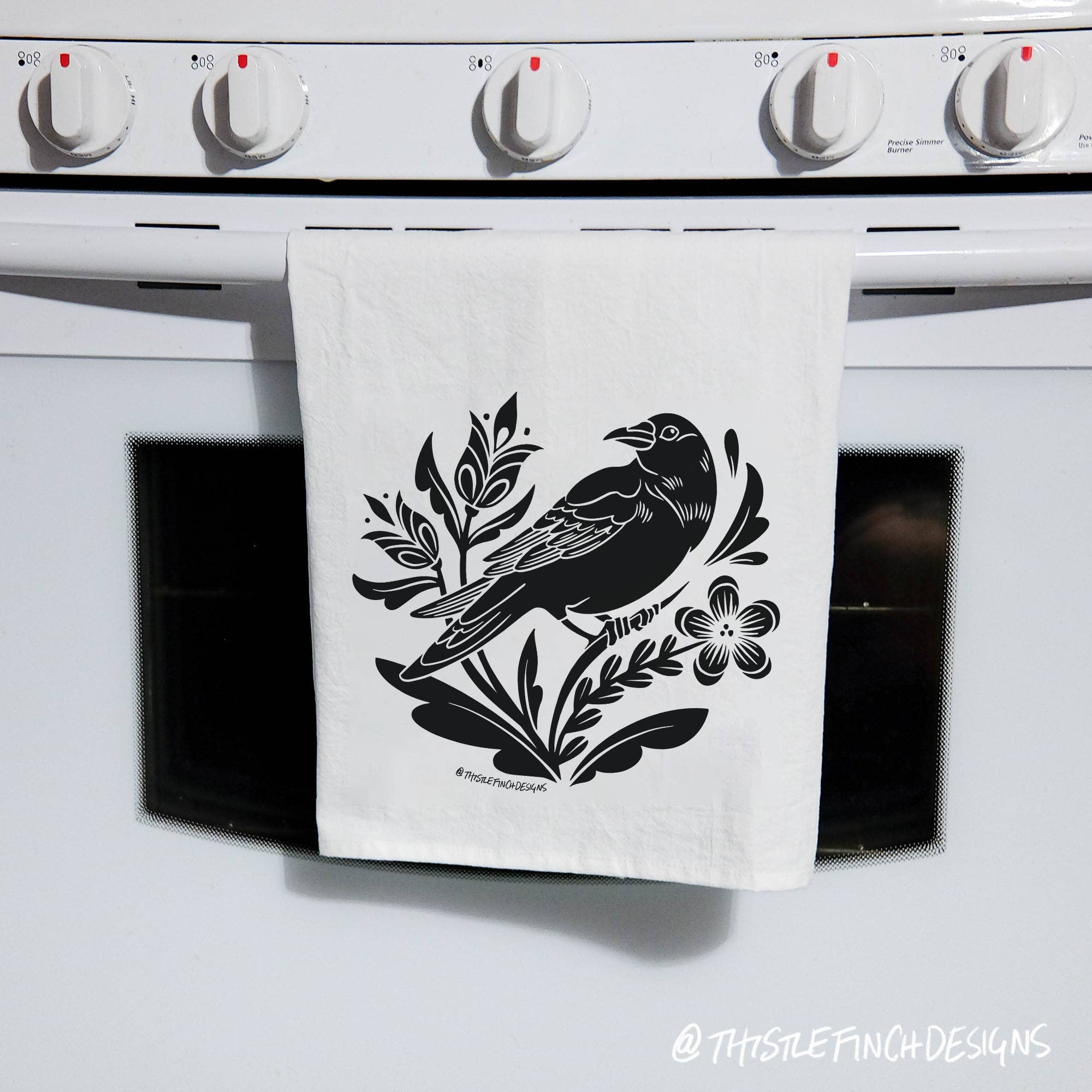 Thistle Finch Designs - Wholesale Tea Towel - Crow Distelfink PA Dutch Tea Towel4