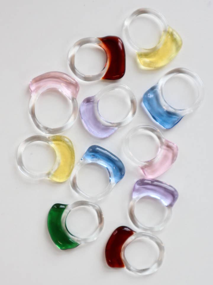 Flat Glass Rings for wholesale by Jukju Glass