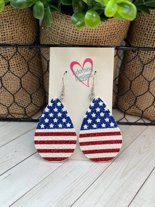 4 juli stjerner og striber Flag design øreringe for engroshandel hos Adorning Designs