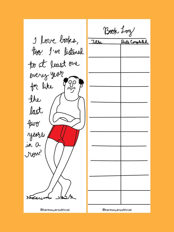 Hr. Big Sexy elsker også bøger. bogmærke for engroshandel hos Harmony Art Shop