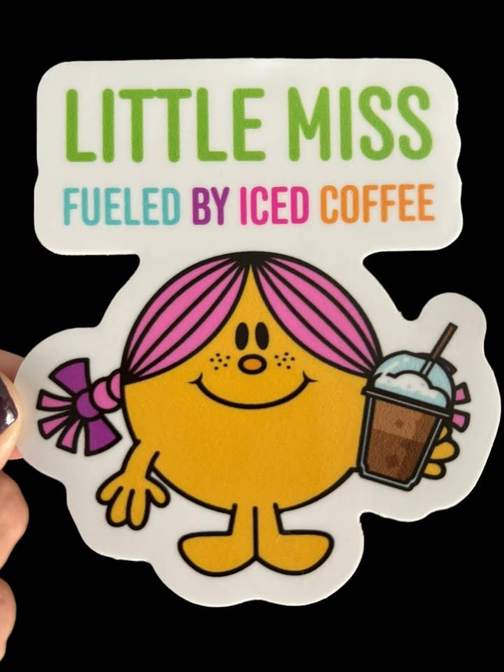 Vinylaufkleber Little Miss Fueled by Ice Coffee für den Großhandel von I Will Cut You Creations