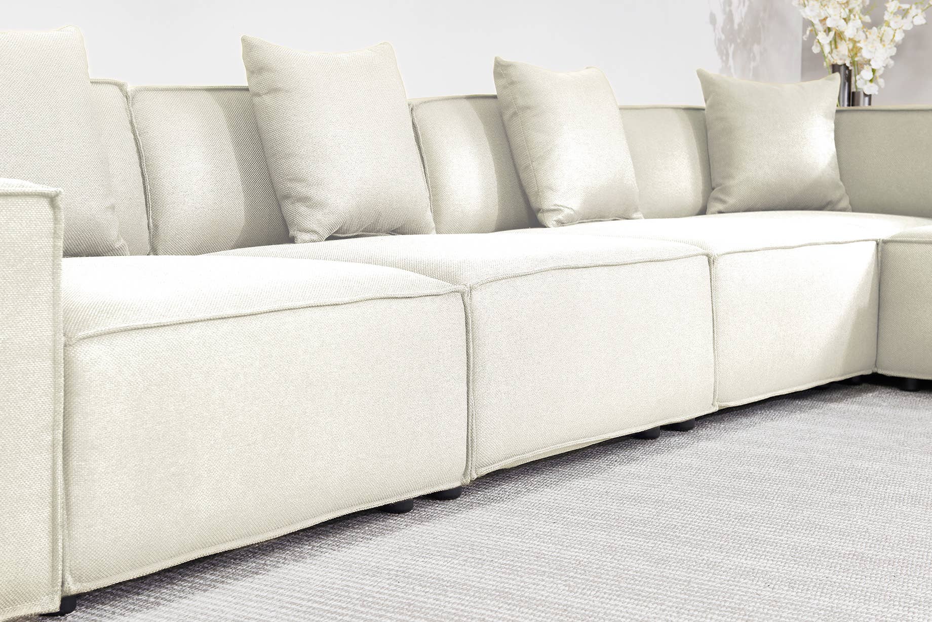 LivingTaste Home Inc - Wholesale Bank - Versaluxe modulaire driezitsbank in wit5