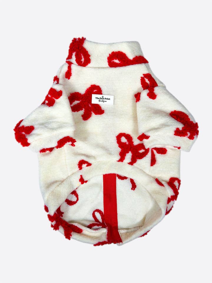 The Red Bow Fleece for wholesale by The Paw Print Boutique