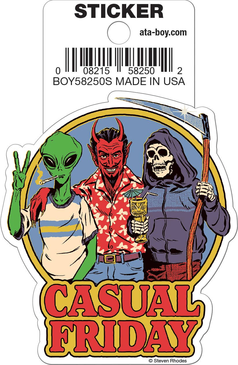 Ata-Boy - Wholesale Sticker - Steven Rhodes Casual Friday Die Cut 3" Vinyl Sticker0