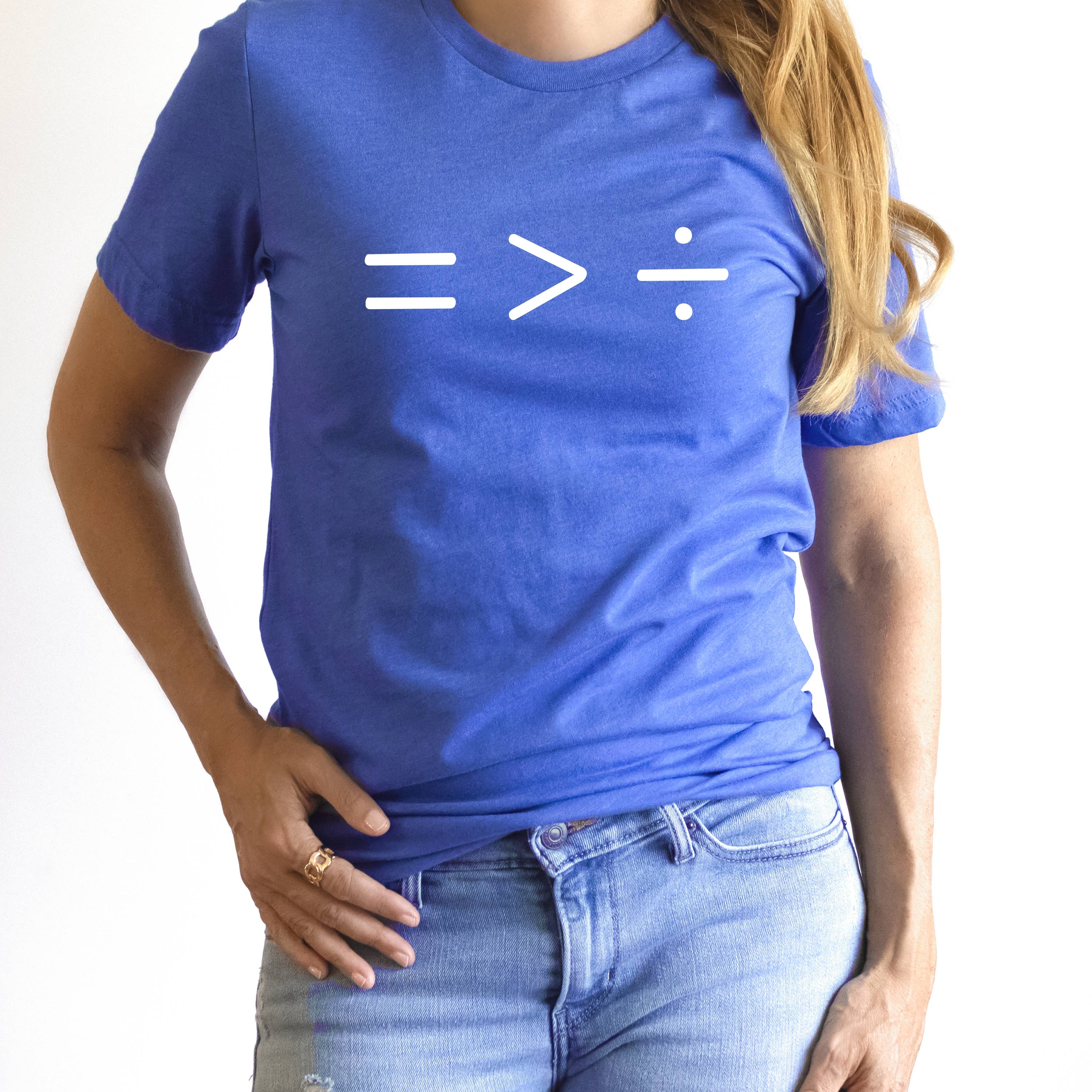 Humm & Willow - Wholesale Screen Printed T-Shirt - Women's - Equal is greater than divided shirt - Social Justice Shirt2