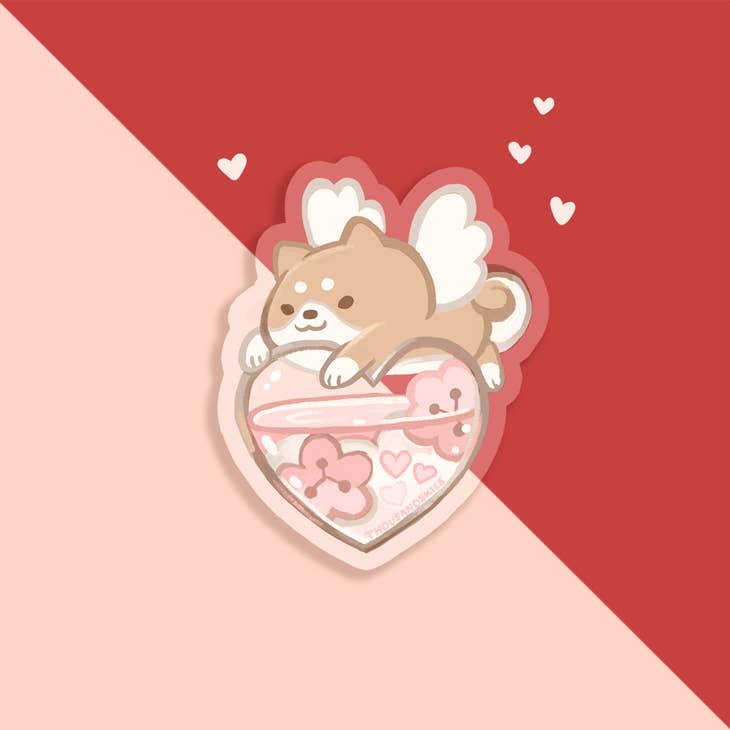 Thousand Skies - Wholesale Sticker - Vinyl Sticker (Transparent) Shiba's Blooming Heart