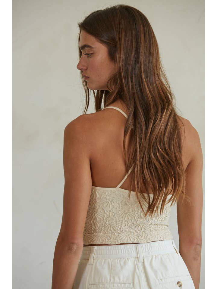 Oak Buff S1242A | Knit Modal Nylon Spandex Seamless Jacquard Tank for wholesale on Faire