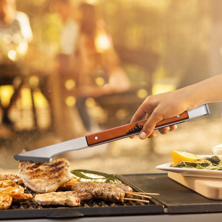 The Wine Savant / Khen Glassware - Wholesale Outdoor Grill Tools - Firefighter Gift BBQ Grilling Set, 4 Piece Stainless Steel2