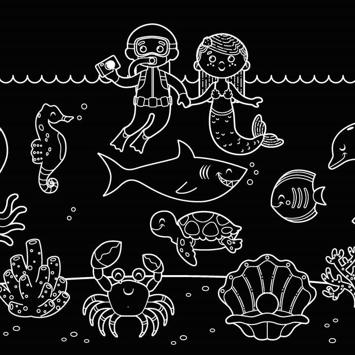 Imagination Starters - Wholesale Coloring Mat - Kids & Baby - Reusable Coloring NEW Aquarium/Sea Life Travel Mat Set1