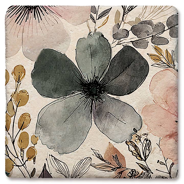 Coaster Floral Gray Center for wholesale by Tipsy Coasters & Gifts
