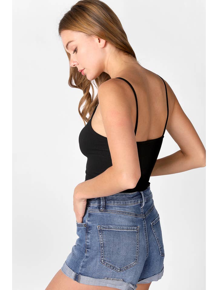 NIKIBIKI - Wholesale Tank Top - Women's - NS8036 - RIBBED V NECK CROP TOP