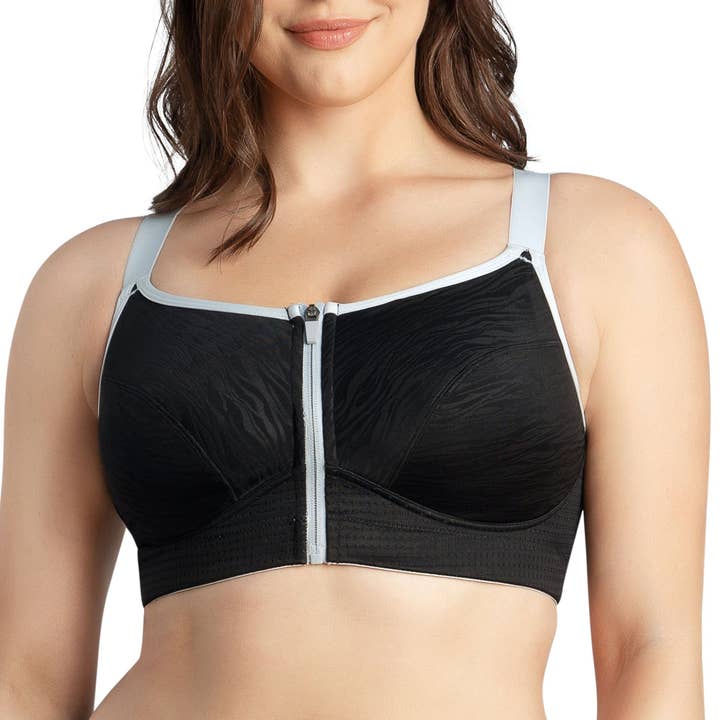 PARFAIT Wave P6052 Women's Wire-Free Front Closure Sports Bra - Black for wholesale by PARFAIT