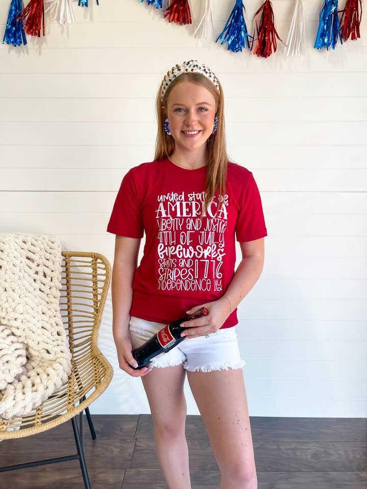 Patriotiska ord Bella Canvas T-shirt för wholesale av Lakely Claire Wholesale