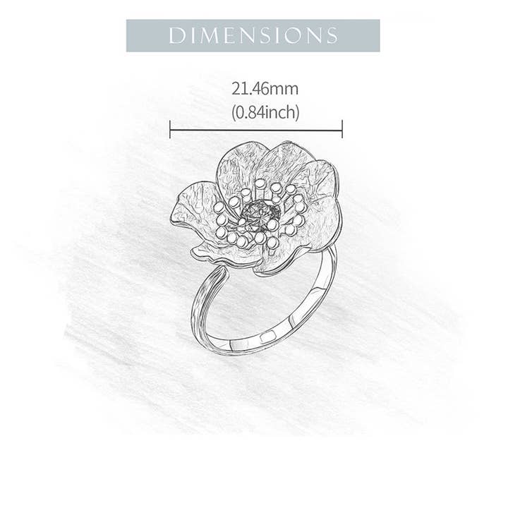On Trend Agencies - Wholesale Cocktail/statement ring - Fleur Ring - Topaz2
