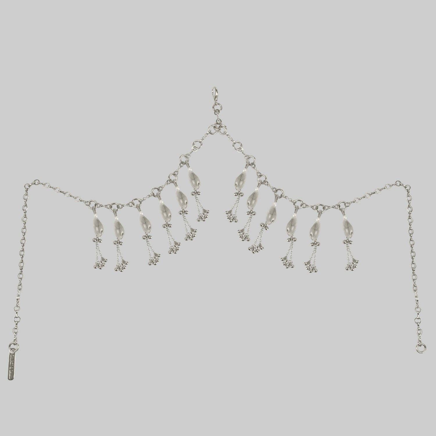 OBJECT & DAWN - Wholesale Tiara - Women's - Jas Modular Headpiece System w/Face Chain in Pearl5
