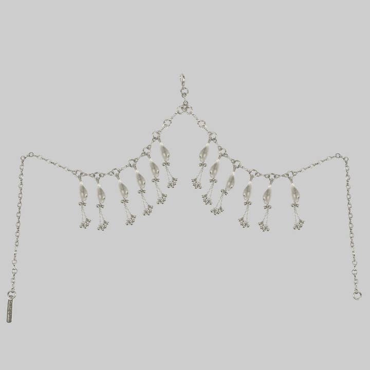 OBJECT & DAWN - Wholesale Tiara - Women's - Jas Modular Headpiece System w/Face Chain in Pearl5