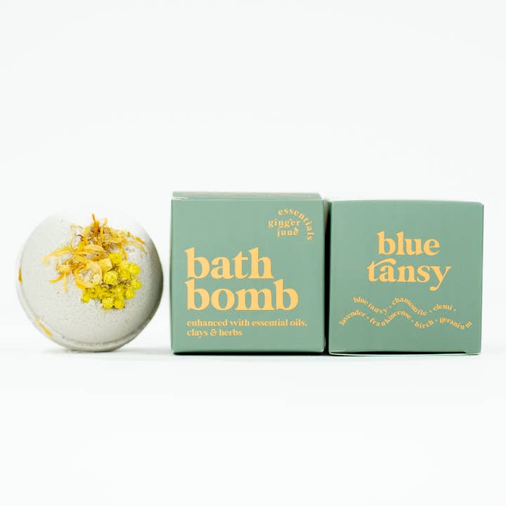 Ginger June Candle Co. - Wholesale Bath Bomb/Fizz - TANSY • 100% BOTANICAL BATH BOMB •