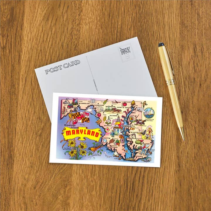 Found Image Press - Wholesale Ansichtkaart - Ansichtkaart MD-119 Groeten uit Maryland, Kaart1