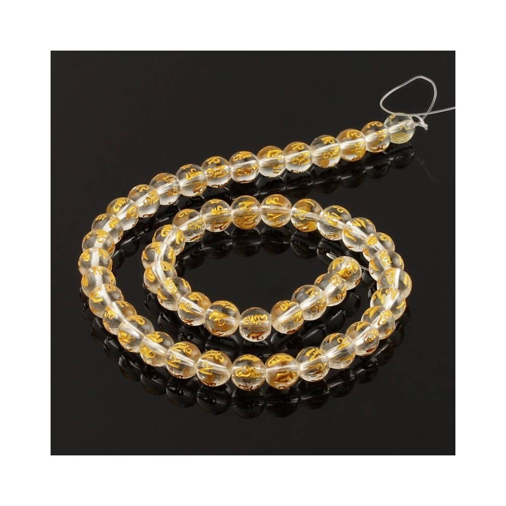 UniArt - Wholesale Beads - Glass Beads of Om Mani Padme Hum0