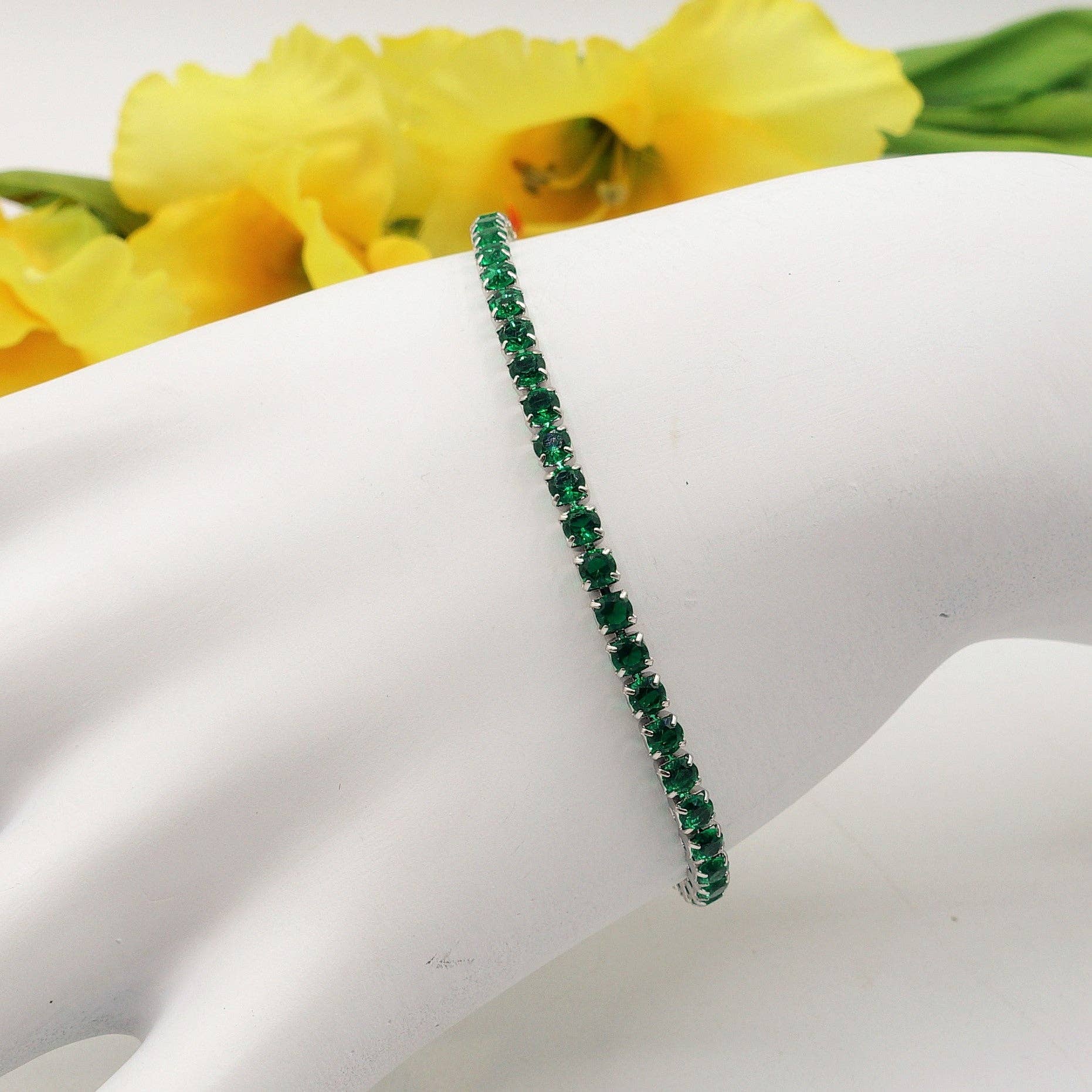 Daemon srls - Wholesale Tennisarmbanden - ALICIA ~ Tennisarmband van roestvrij staal met cubic zirconia6