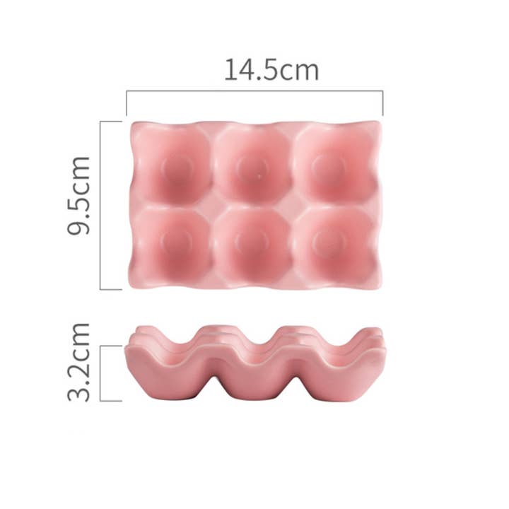 Homerely - Wholesale Egg Cup/Holder - Ceramic 6 Grids Egg Holder