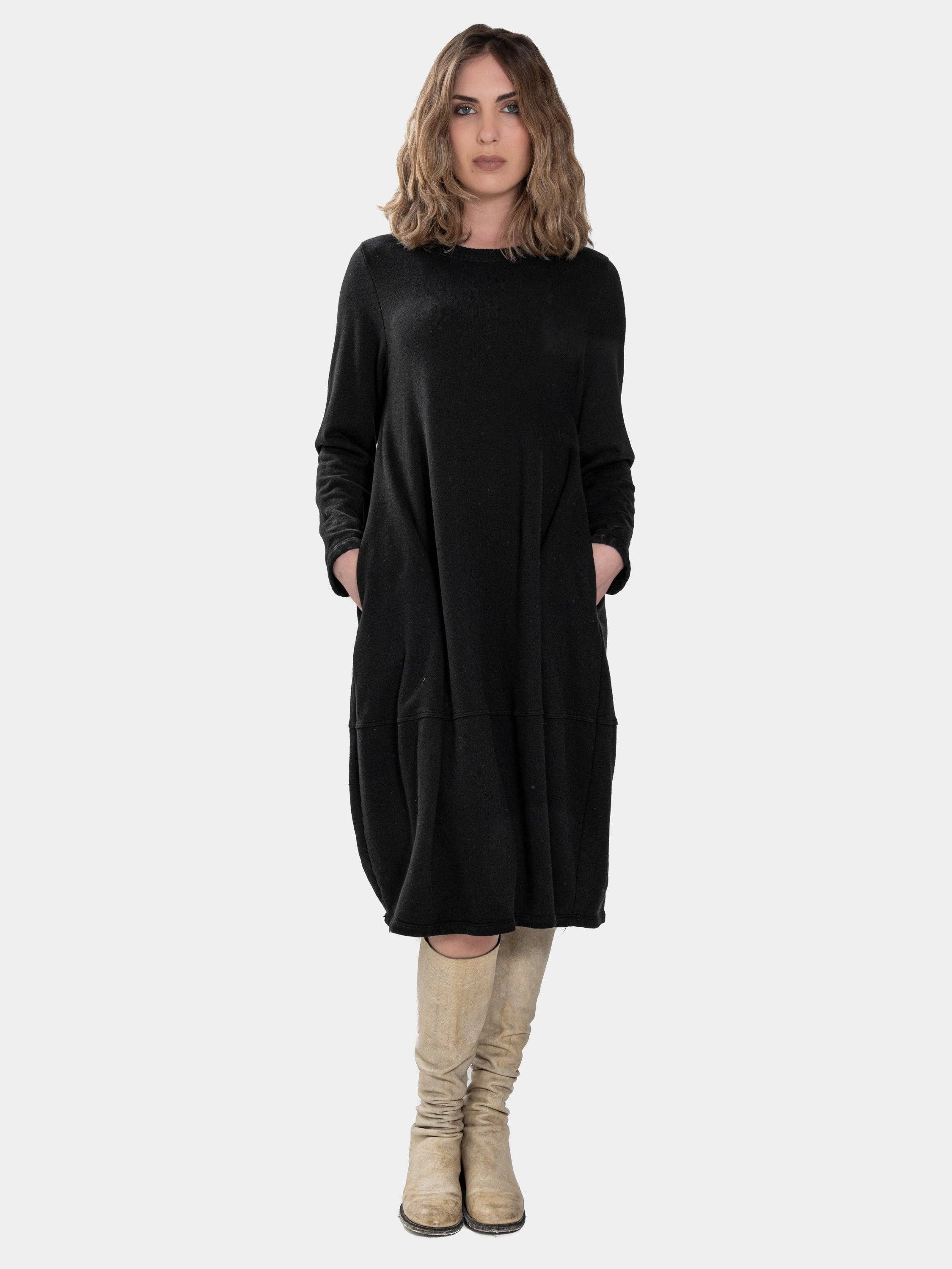 Baci & Amici Fashion - US Continental - Wholesale Dress - Women's - Knit Collar Midi Sweatshirt Dress0