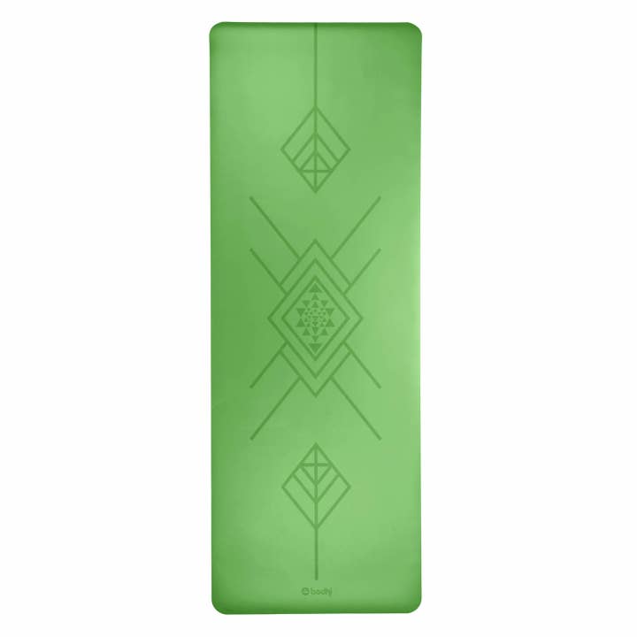 Bodynova - Wholesale Yoga Mat - PHOENIX Mat design yoga mat with tribal alignment green
